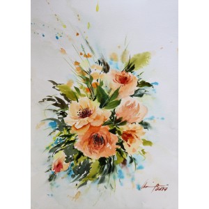 Shaima umer, 09 x 14 Inch, Water Color on Paper, Floral Painting, AC-SHA-018